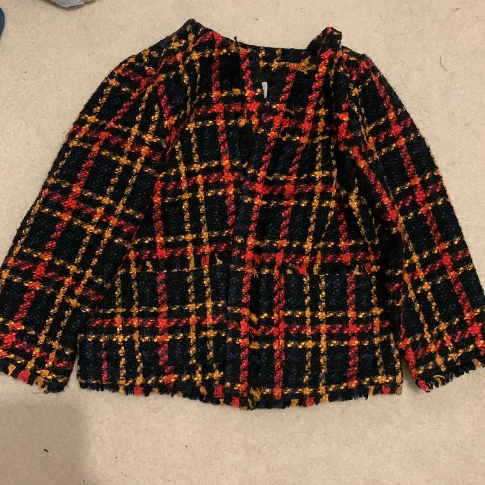 Quilted open front blazer